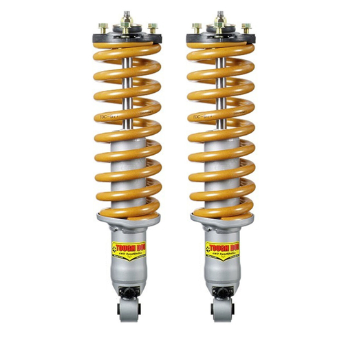 Tough Dog Assembled Struts Prado 150 | 40mm Adj: SWB OE Height, With Steel Bar | Pair